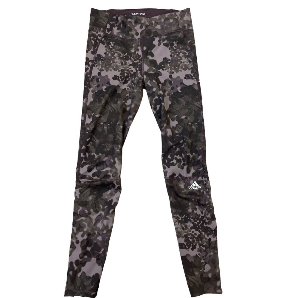 Adidas Women's Supernova Q2 Long Tight Gray/Brown/Green XS $75